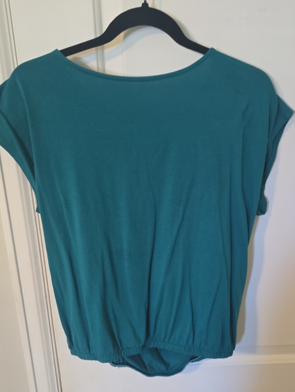 Garnet Hill Teal Short Sleeve Blouson Top